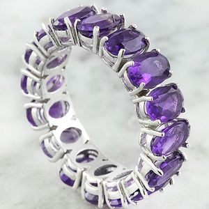 10.00 Carat Amethyst 14K White Gold Ring